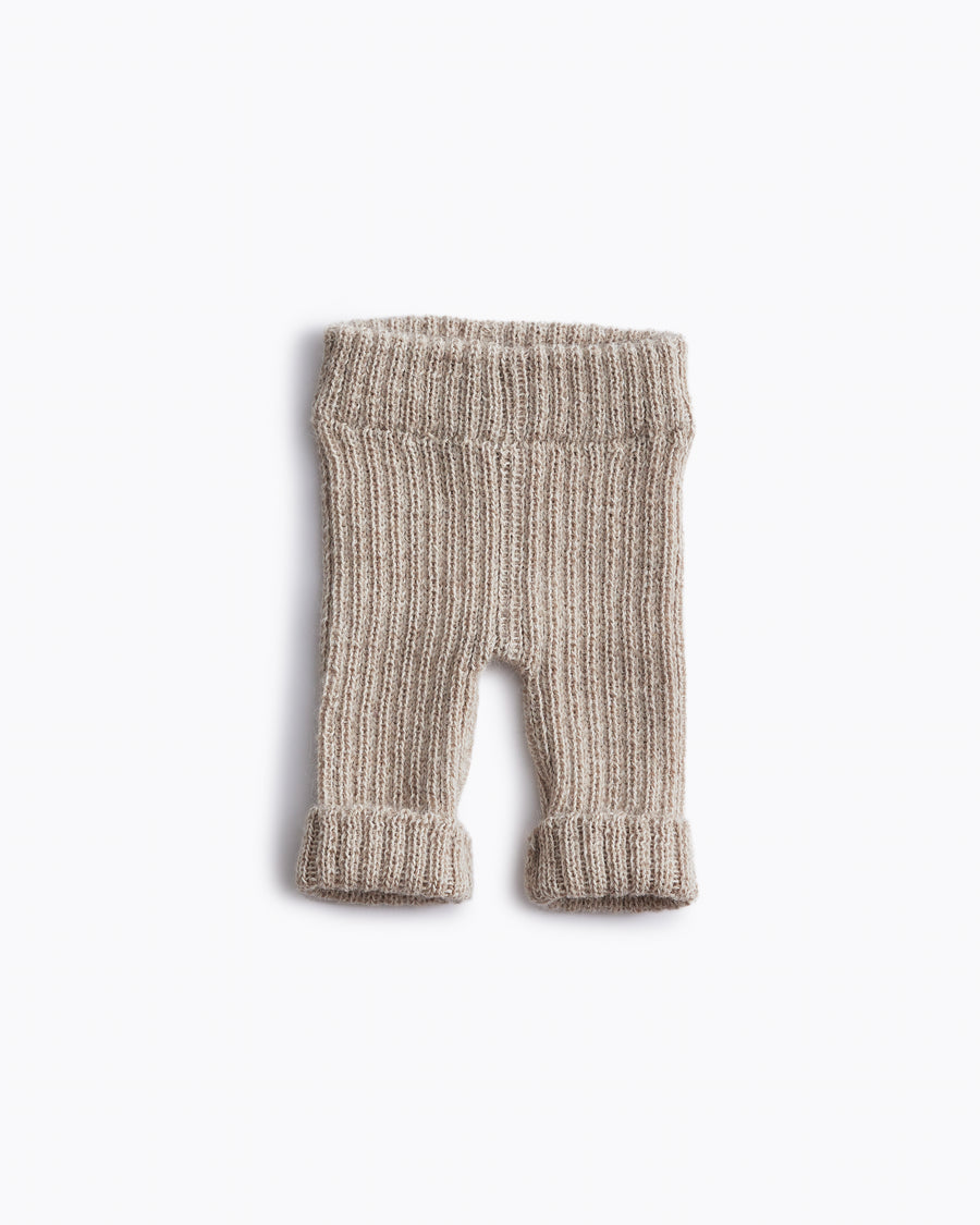 neutral coloured minimal style baby pants for newborns classic knit in alpaca for babies