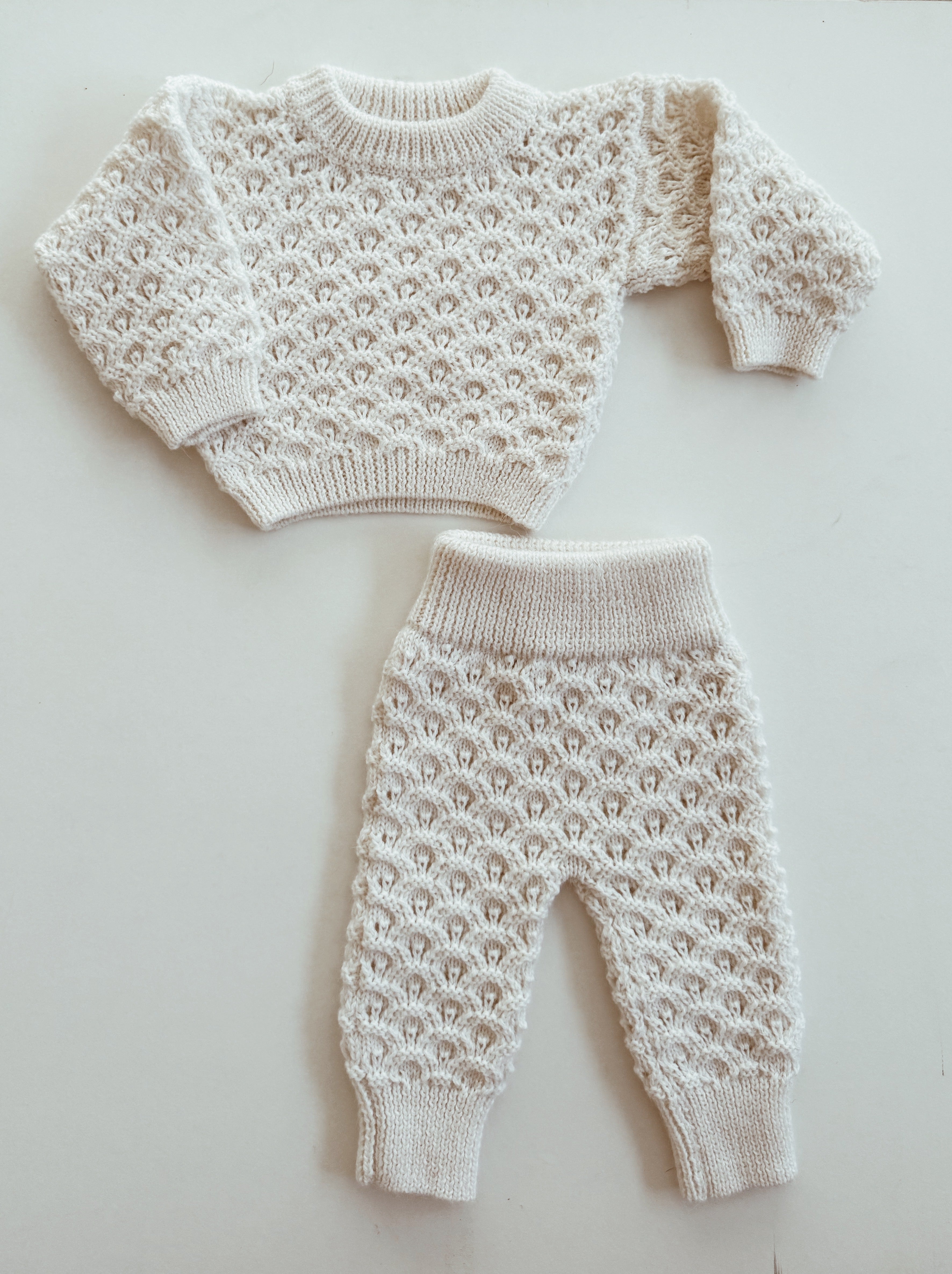 Olive Alpaca Knit Set - Snow