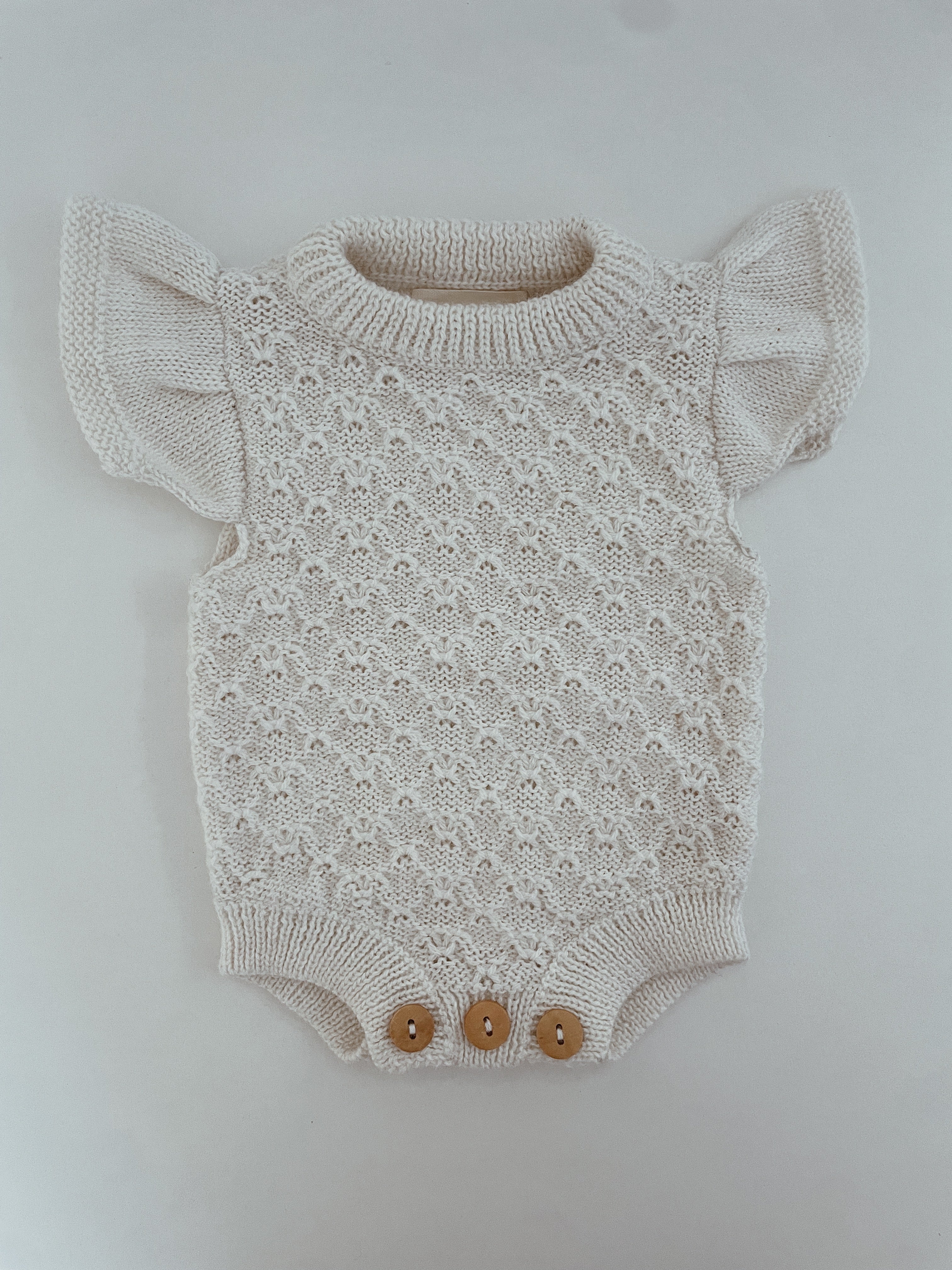 Audrey Flutter Sleeve Romper - Snow