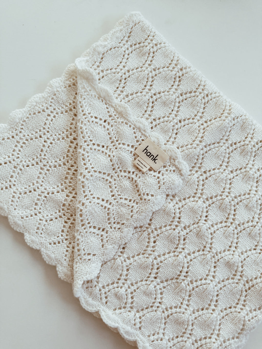 Fleur Heirloom Wrap - Snow - Hank Knitwear
