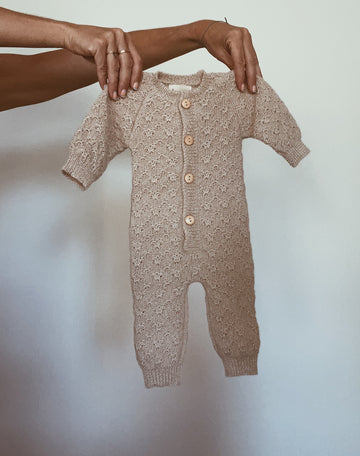 Albert Full Length Knit Romper - Dune