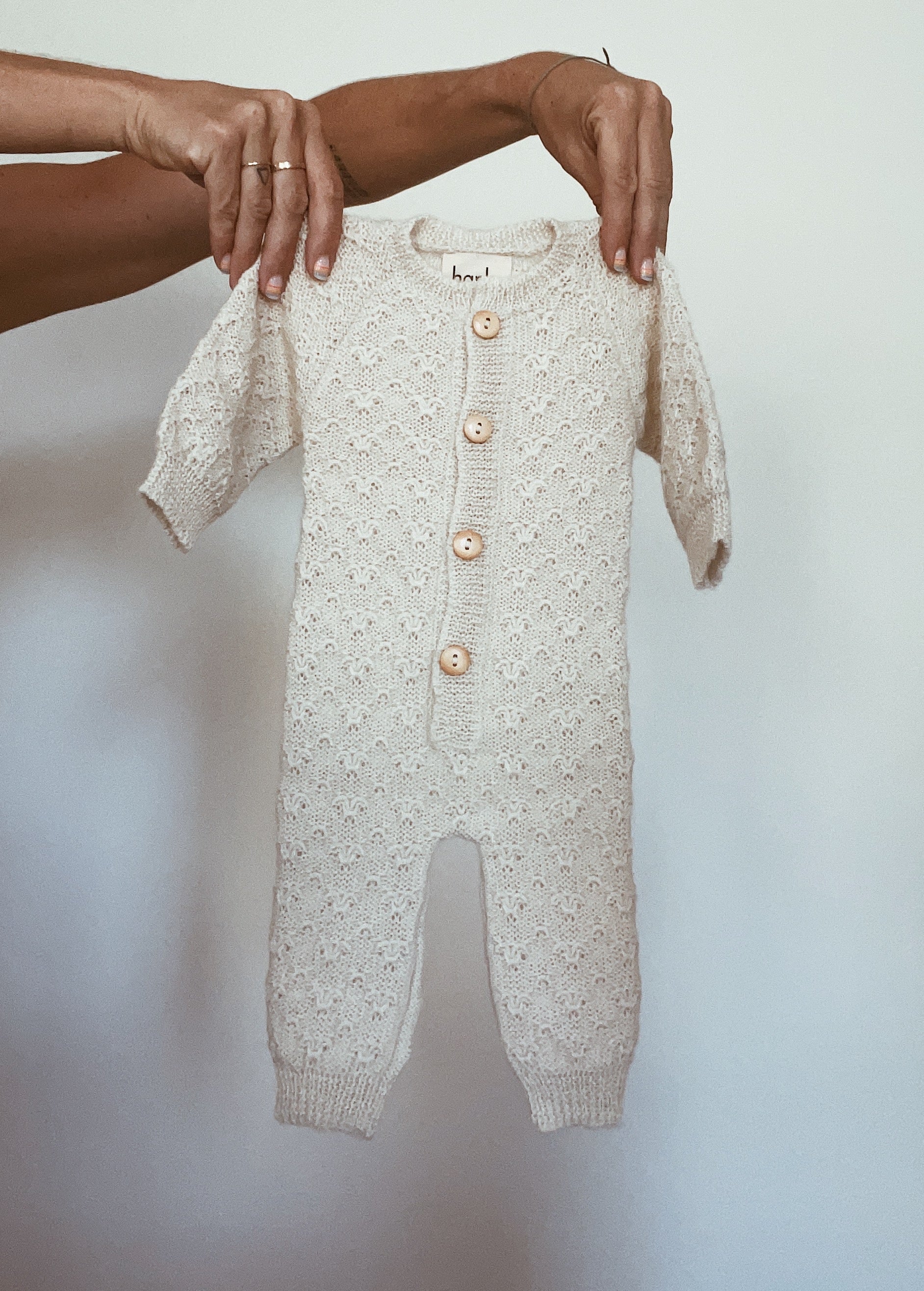 Albert Full Length Knit Romper - Cloud