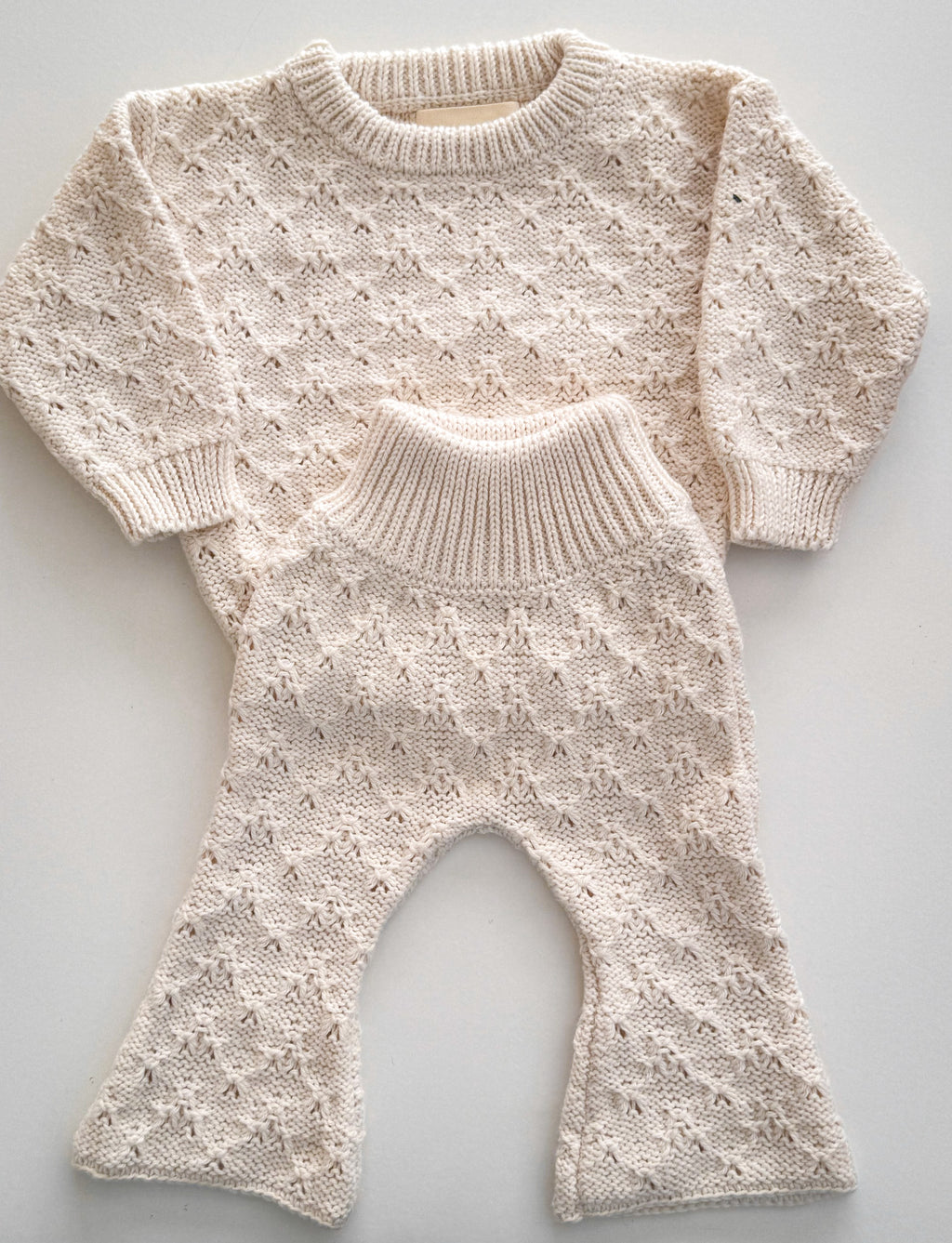 Fern cotton Knit Sweater - Cloud