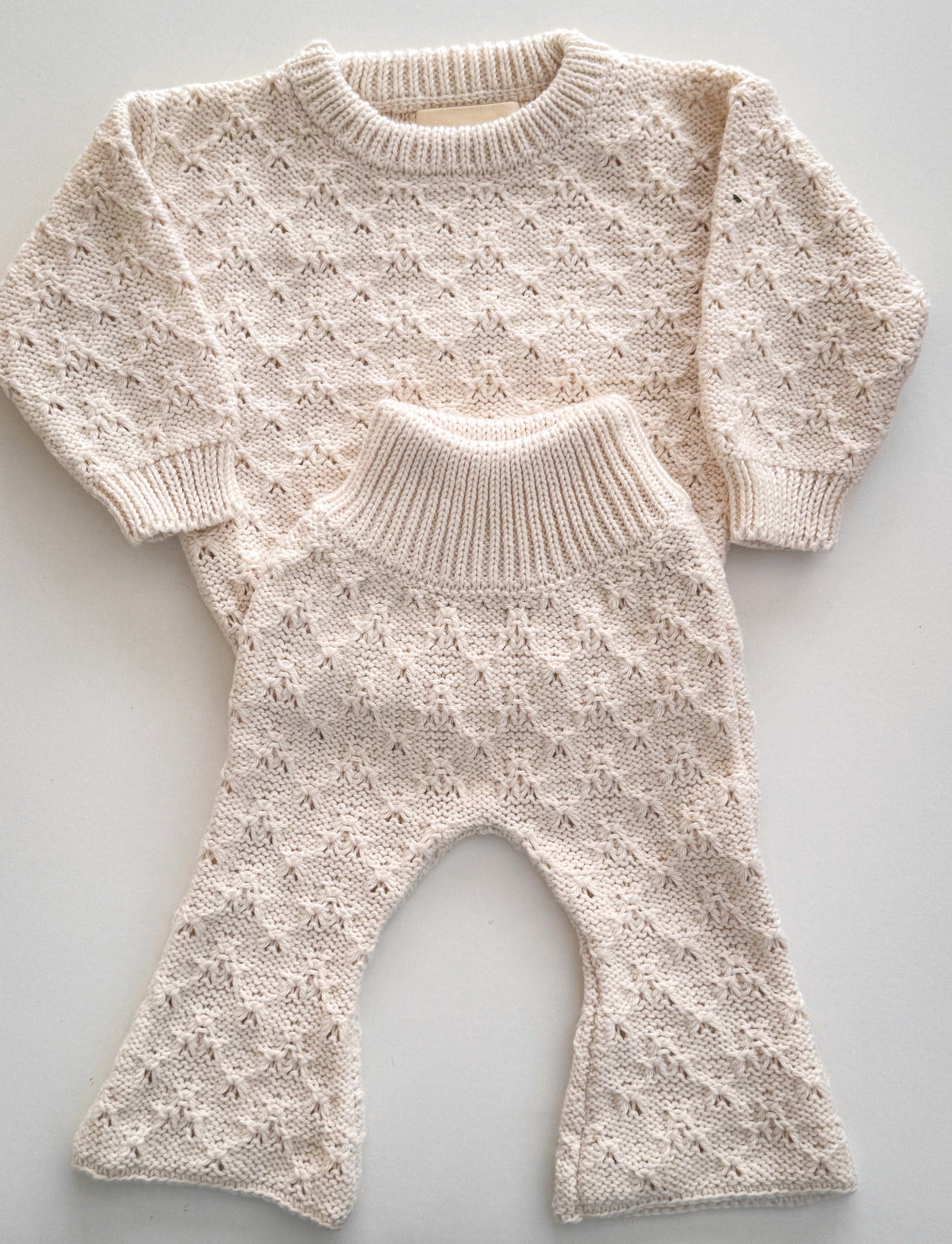 Fern cotton Knit Sweater - Cloud