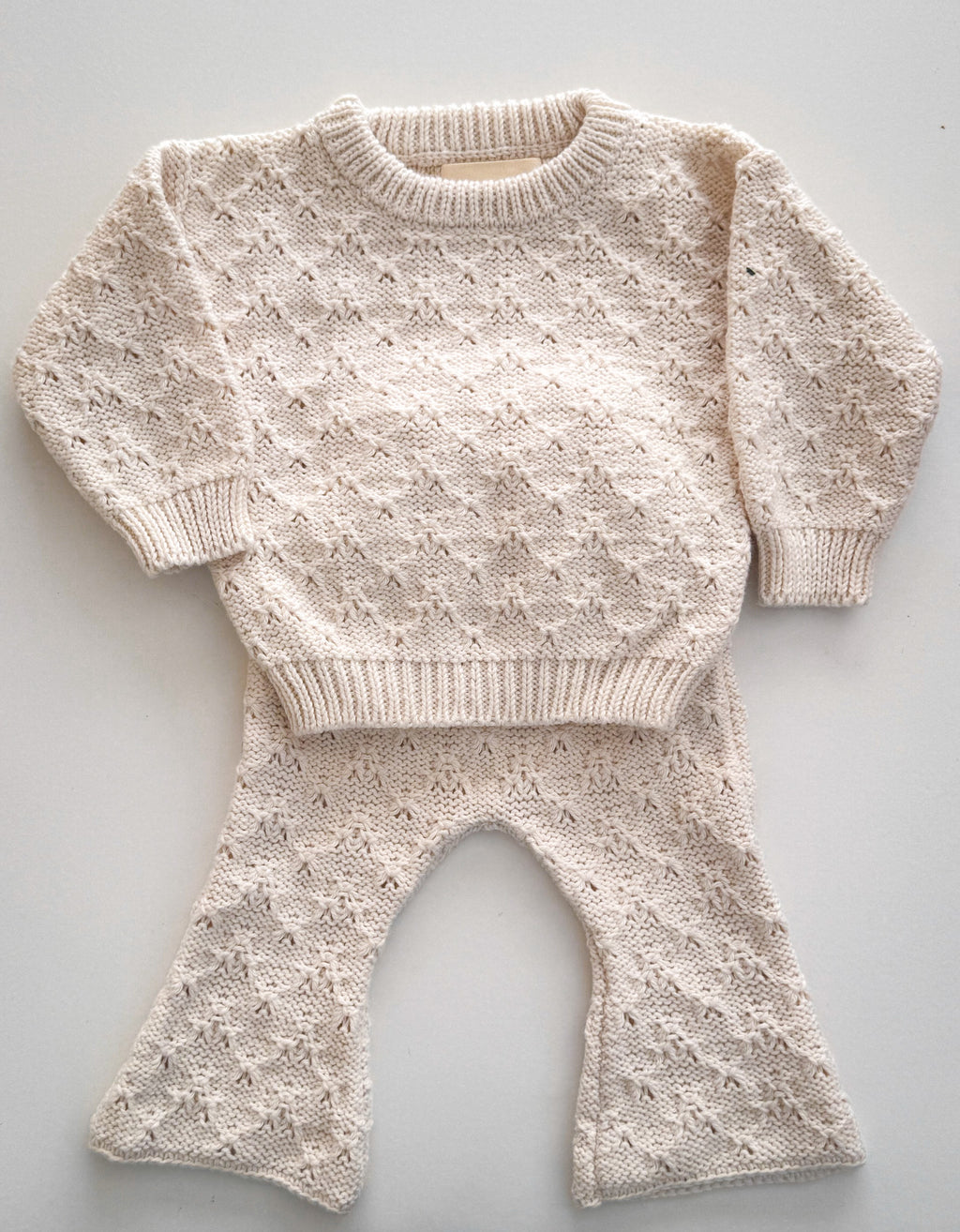 Fern cotton Knit Sweater - Cloud