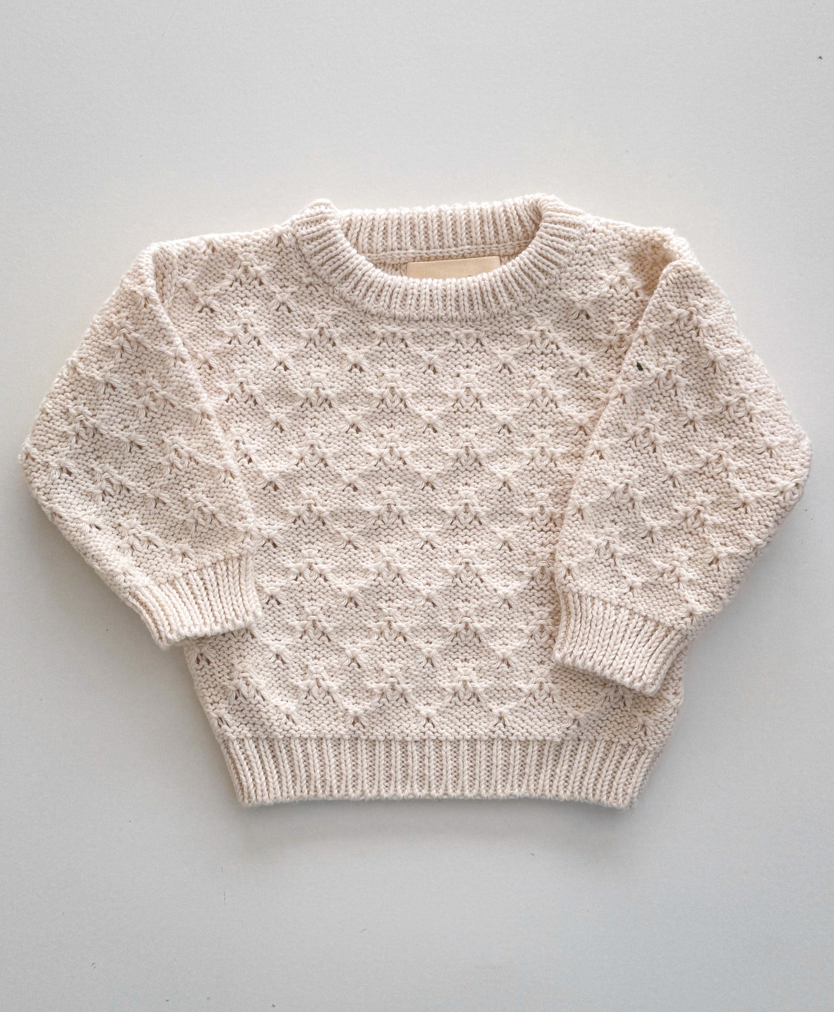Fern cotton Knit Sweater - Cloud