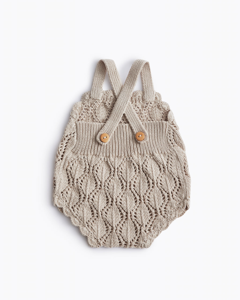 lacy baby romper hand knit heirloom onesie