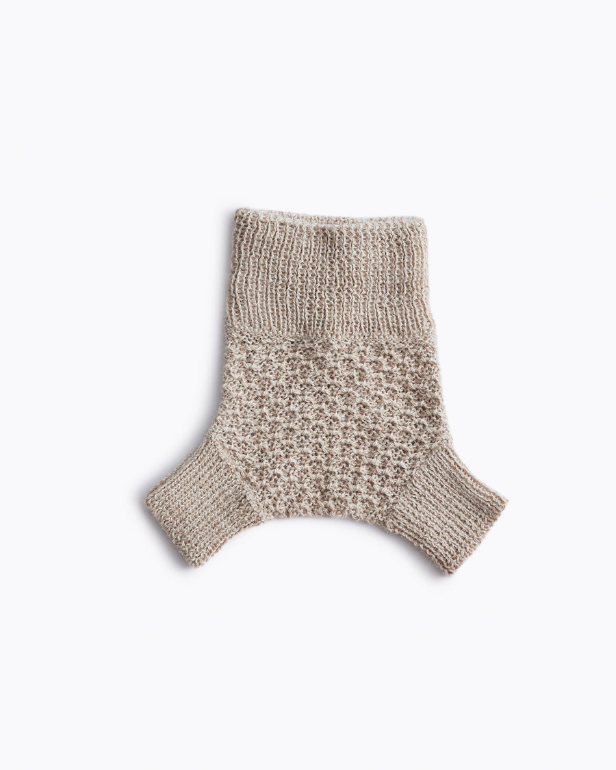 neutral baby knitwear hand made bloomers for newborn babies in soft alpaca
