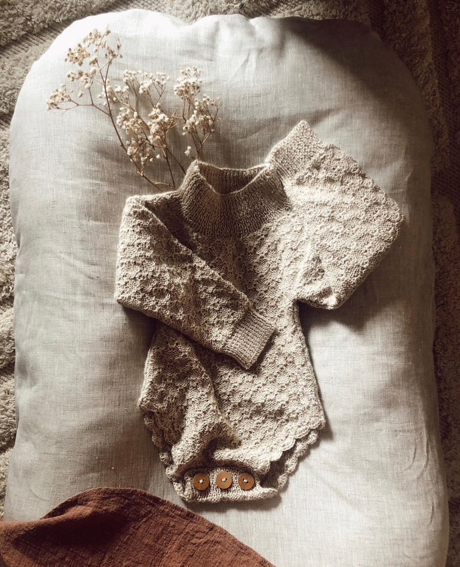 Fern Long sleeved knit romper - Dune – Hank Knitwear