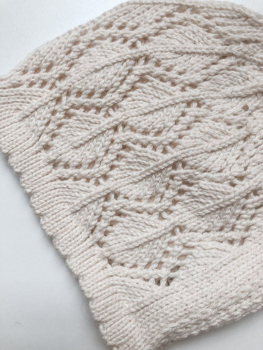 lacy hand knit bonnet