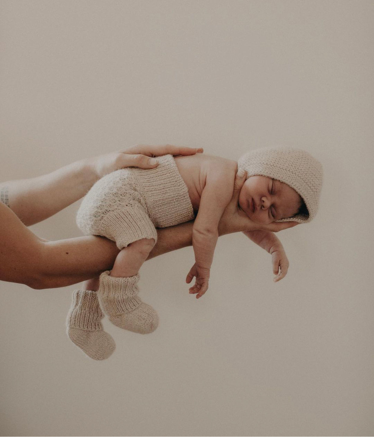 newborn ribbed socks baby bloomers and hand knit bonnet
